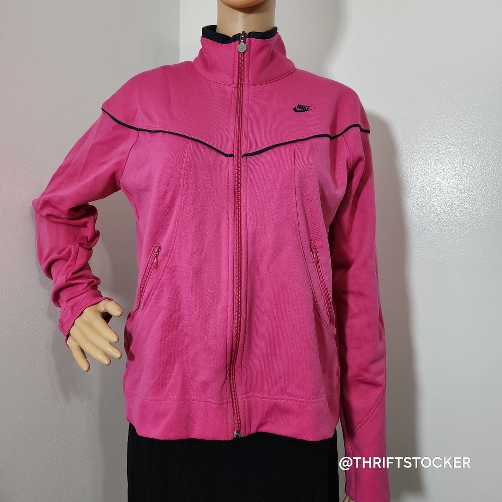 Nike Pink Jacket with Stand-Up Collar